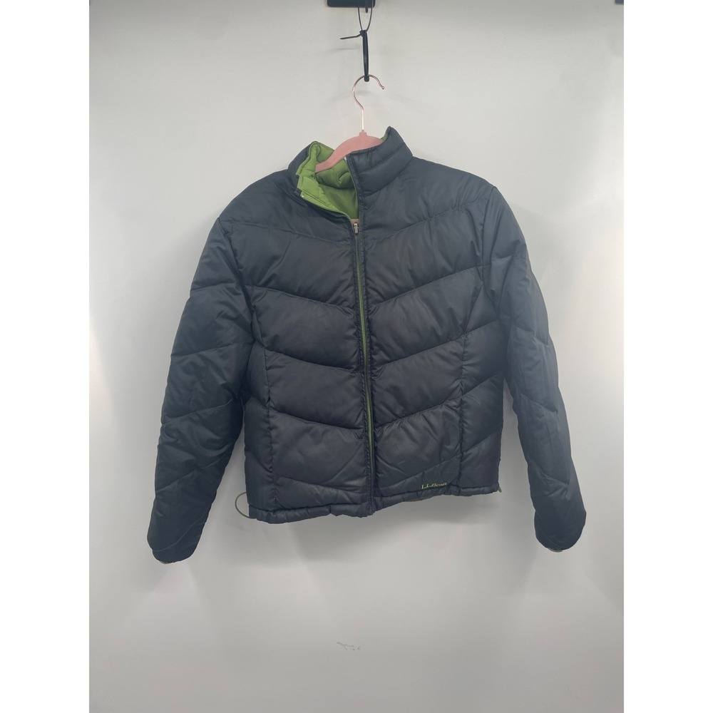 L.L. Bean Black and Green Puffer Jacket